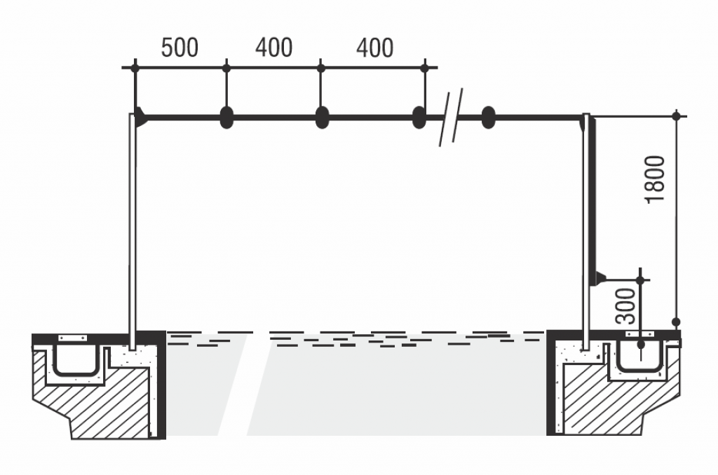 Стойки указателей фальстарта Gemas H=1,8м D=42мм (2шт.) AISI 304 +шнур+поплавки (басс. 25м) (14322)